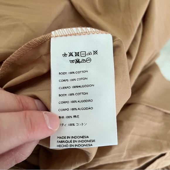 Anthropologie Faithfull the Brand Bloom Smocked Puff Midi Dress, Size 6, Tan - Picture 7 of 9